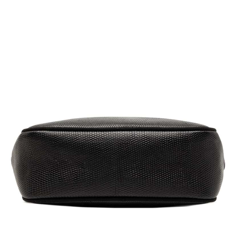 Ferragamo Lizard Embossed Leather Vara Crossbody Black Leather Very good condition - Inside View