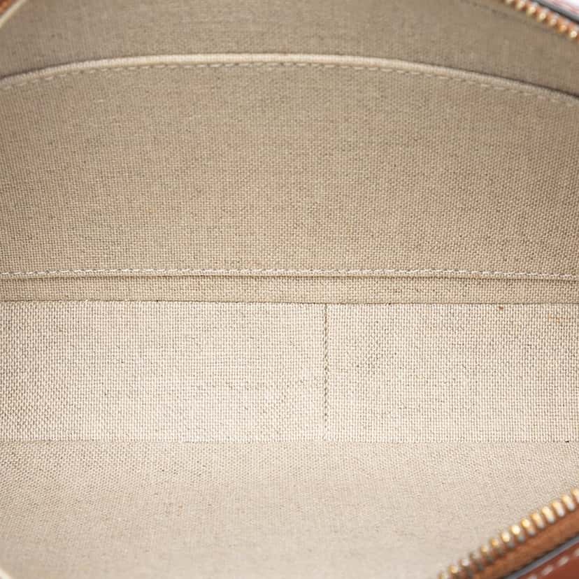 Celine Canvas and Calfskin Cuir Triomphe Camera Shoulder Bag Beige Leather Very good condition - Model View