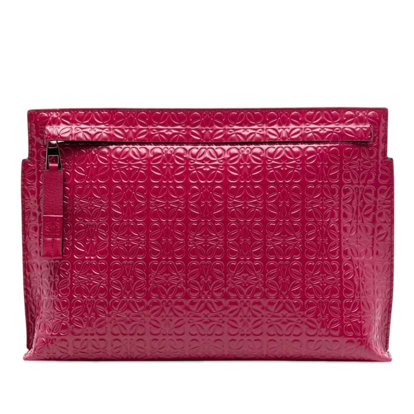 LOEWE Embossed Calfskin Anagram Repeat T Pouch