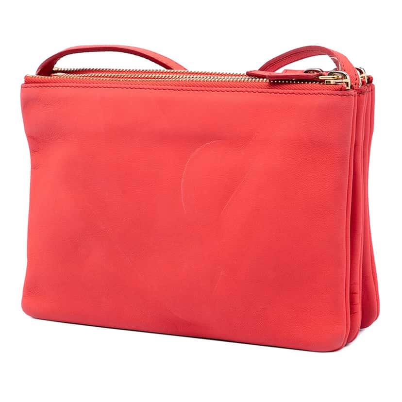 Celine Small Lambskin Trio Crossbody Pink Leather Very good condition - Back View