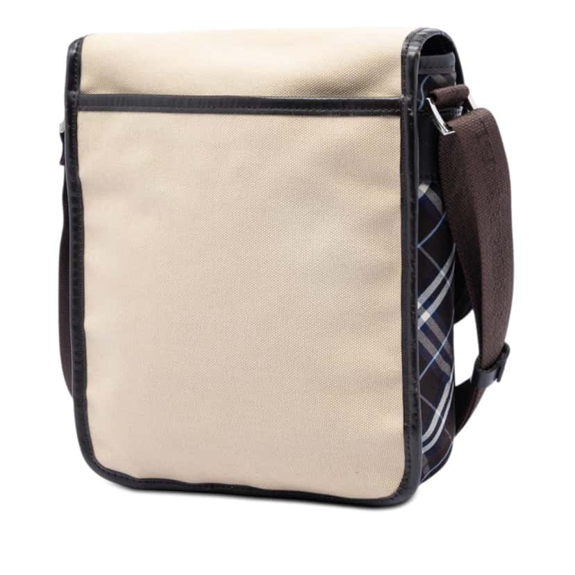 Burberry Nova Check Trimmed Canvas Crossbody Beige Very good condition - Back View