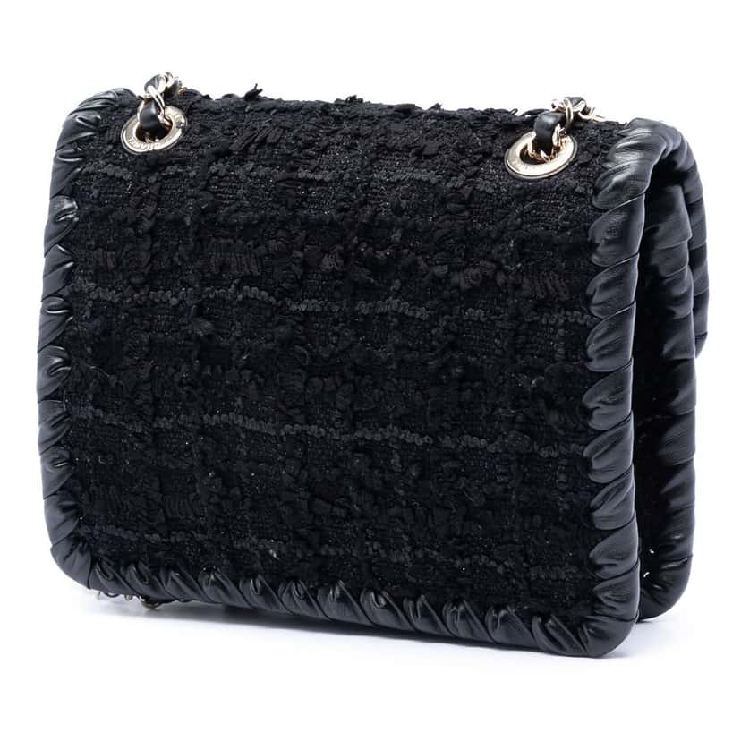 Chanel Mini Tweed My Own Frame Flap Black Very good condition - Back View