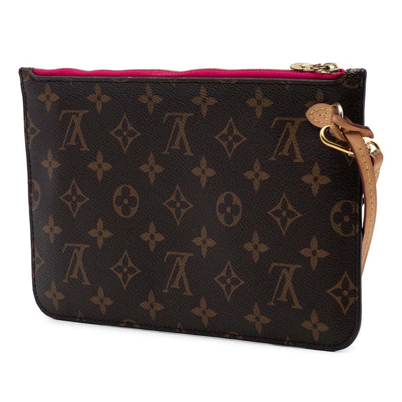 Louis Vuitton Monogram Neverfull MM Pouch Brown Very good condition - Back View