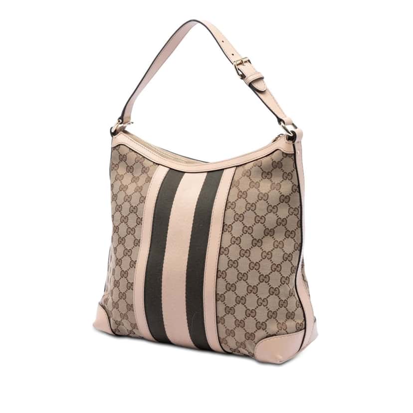 Gucci Medium GG Canvas Web Shoulder Bag Beige Very good condition - Back View