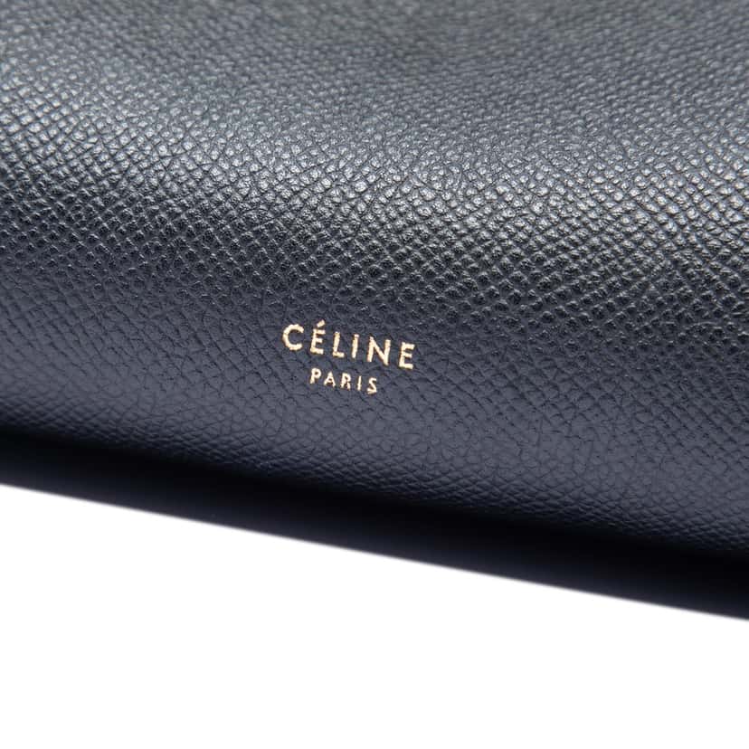 Celine Mini Grained Calfskin Belt Bag Black Leather Very good condition - Box View