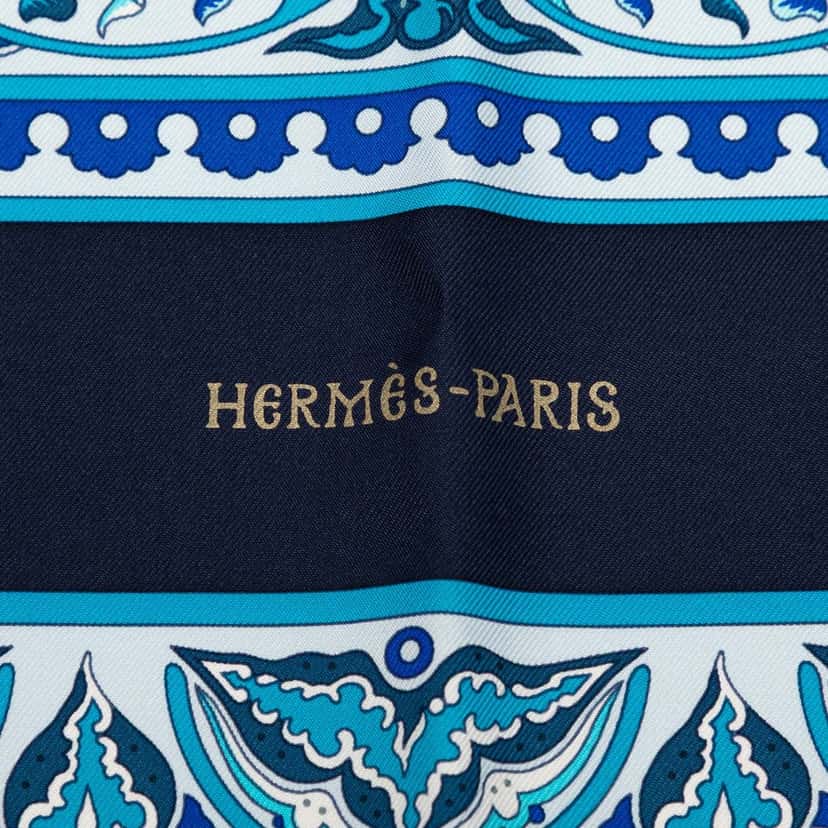 Hermès Ciels Byzantins Silk Scarf Blue Very good condition - Inside View