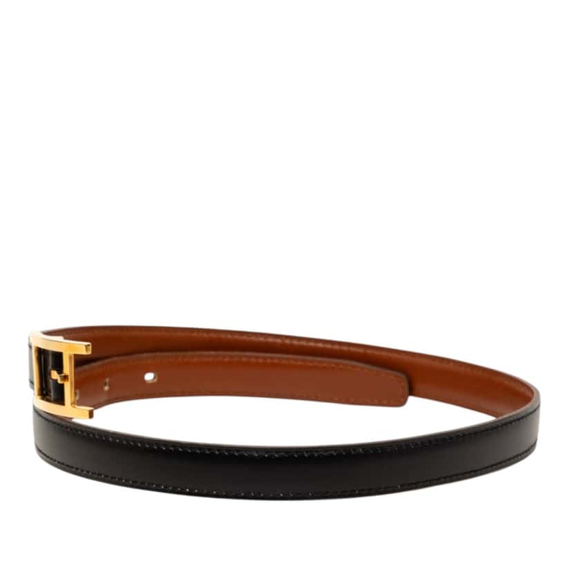 Hermès Box Calf Quentin Reversible Belt Black Leather Very good condition - Back View