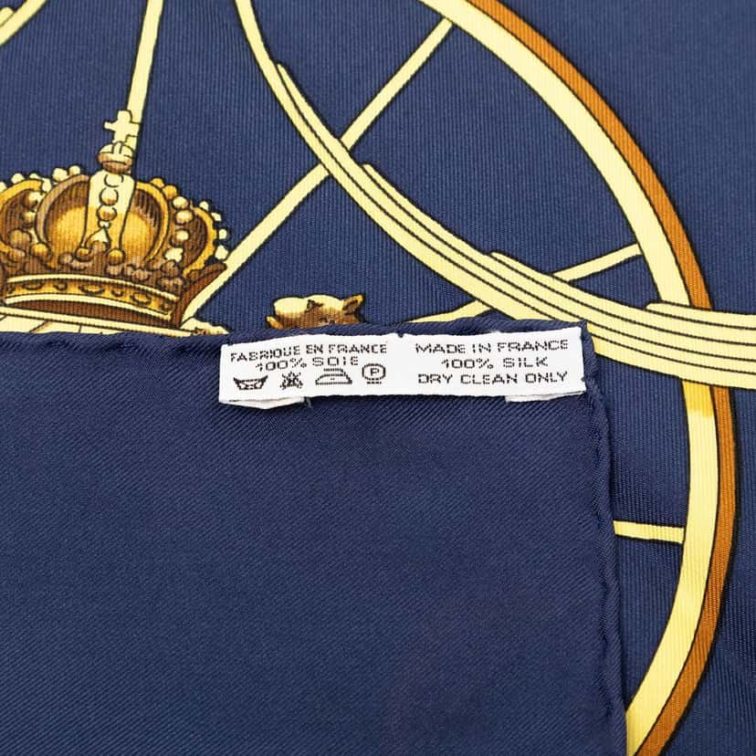Hermès Springs Silk Scarf 90 Blue Never worn - Inside View