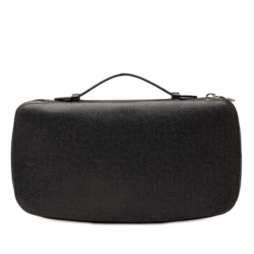 Louis Vuitton Taiga Atoll Organizer Black Leather Very good condition - Front View