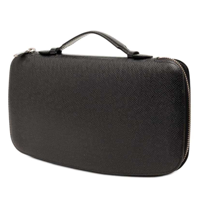 Louis Vuitton Taiga Atoll Organizer Black Leather Very good condition - Back View