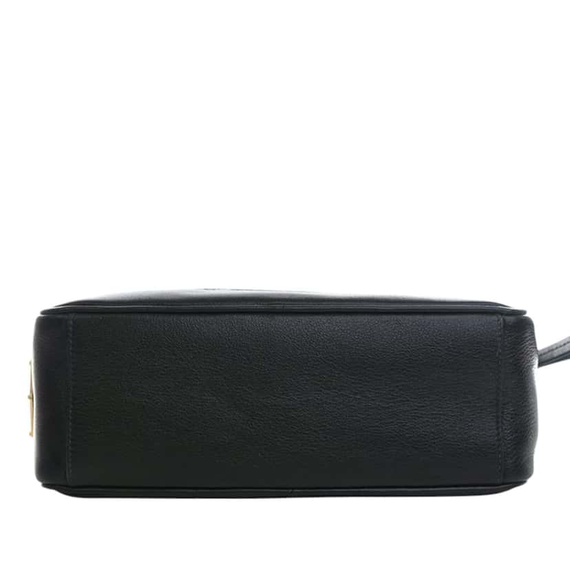 Prada Small Embossed Calfskin Canapa Logo Camera Bag Black Leather Very good condition - Box View