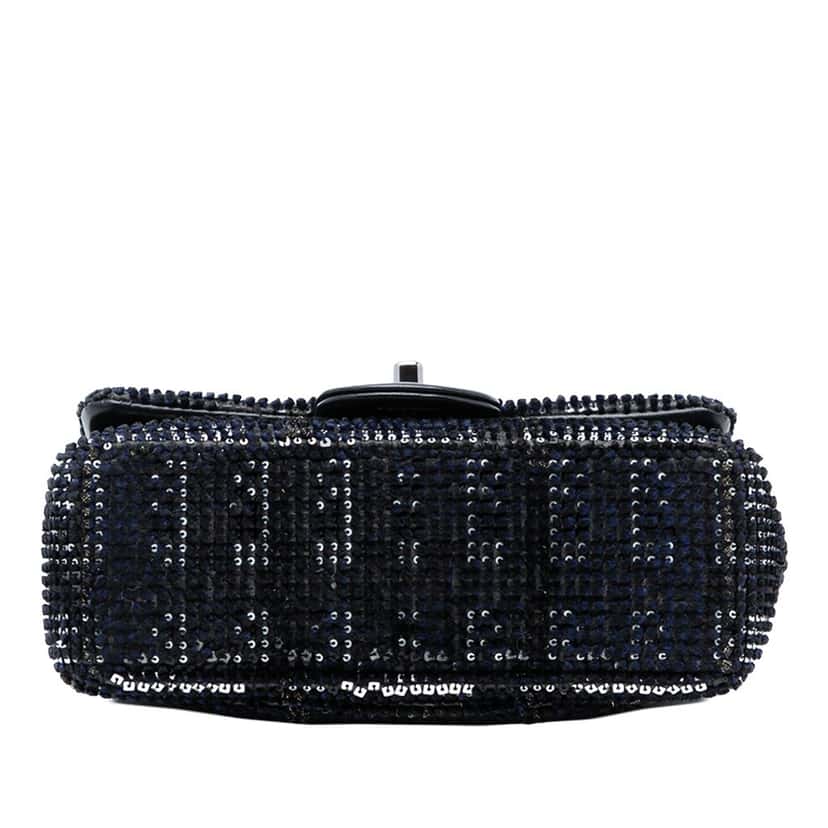 Chanel Small Sequined Mesh Single Flap Black Very good condition - Inside View