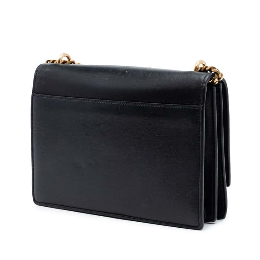 Saint Laurent Medium Calfskin Monogram Sunset Crossbody Black Leather Good condition - Back View
