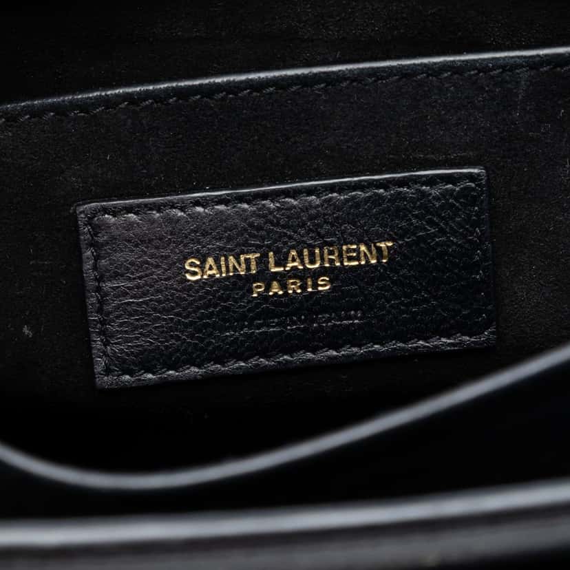 Saint Laurent Medium Calfskin Monogram Sunset Crossbody Black Leather Good condition - Box View