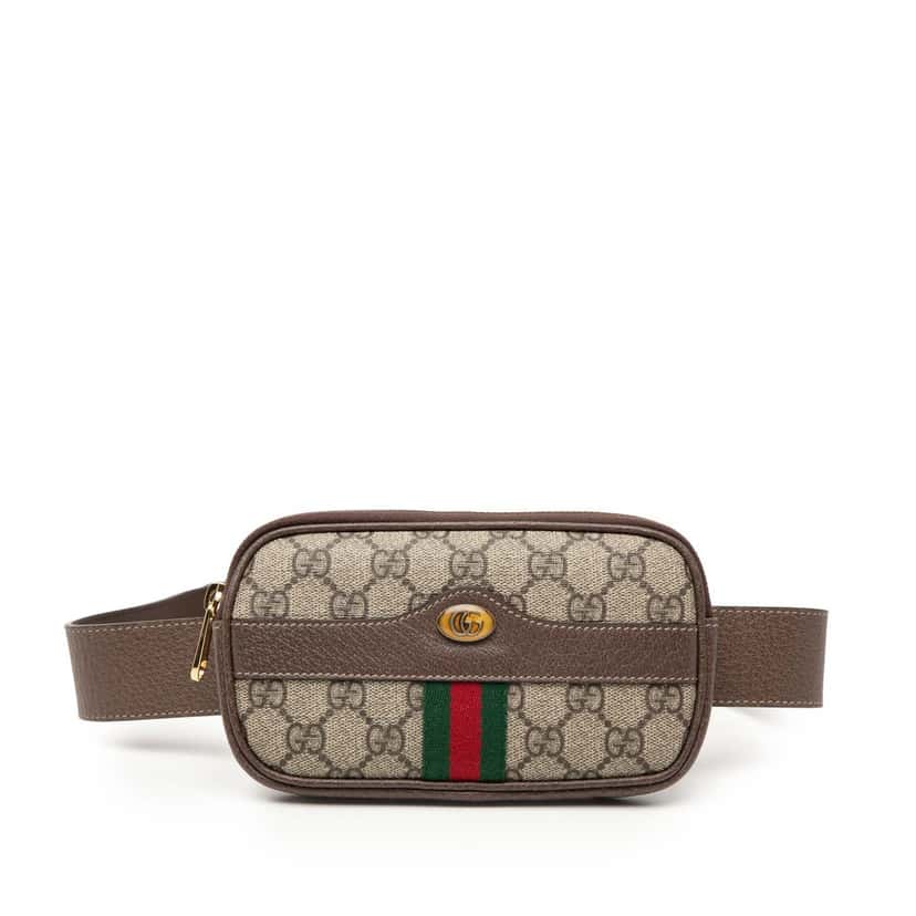 Gucci Small GG Supreme Web Ophidia Belt Bag Beige Very good condition - Front View