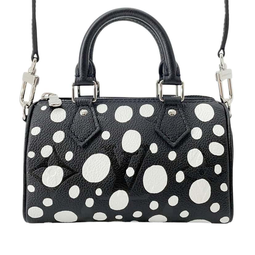Louis Vuitton Yayoi Kusama Monogram Giant Empreinte Nano Speedy Bandouliere Black Leather Very good condition - Front View
