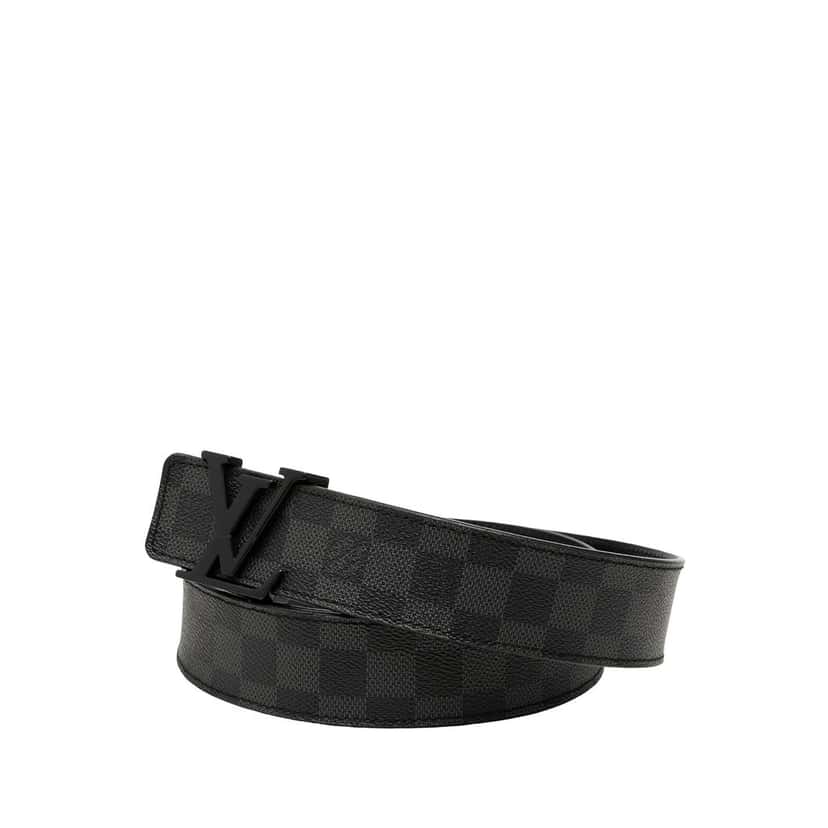 Louis Vuitton Damier Graphite Initiales Belt Black Very good condition - Back View