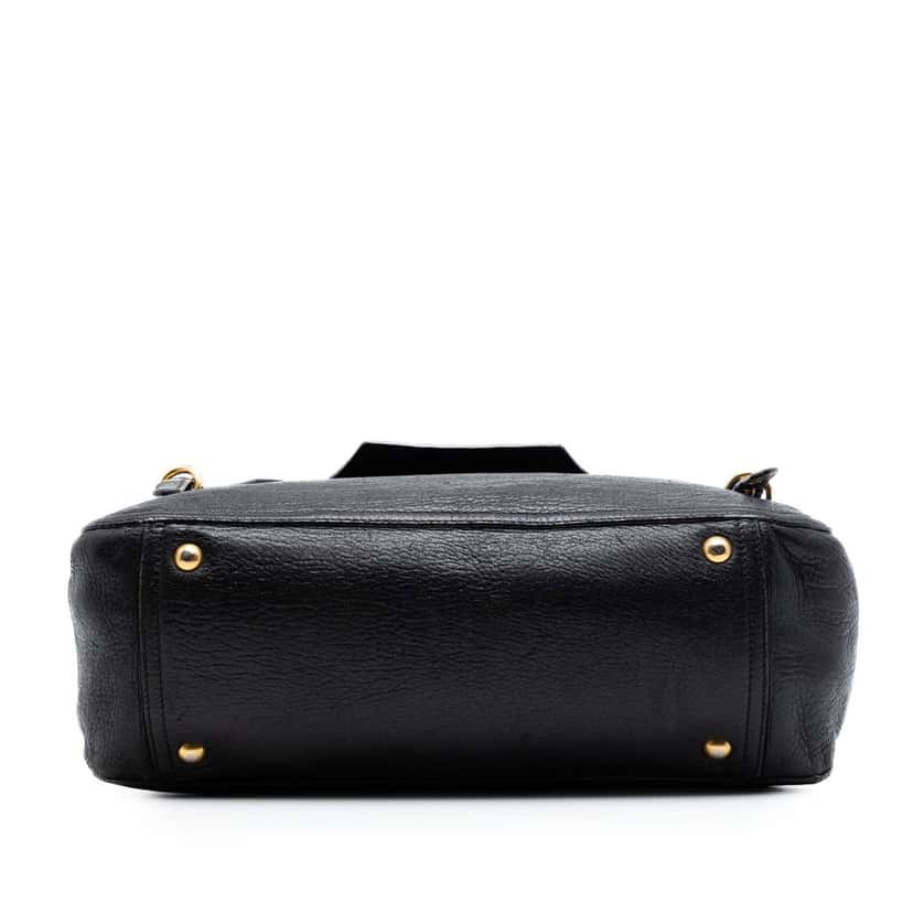 Miu Miu Cervo Deerskin Buckles East West Satchel Black Leather Very good condition - Inside View