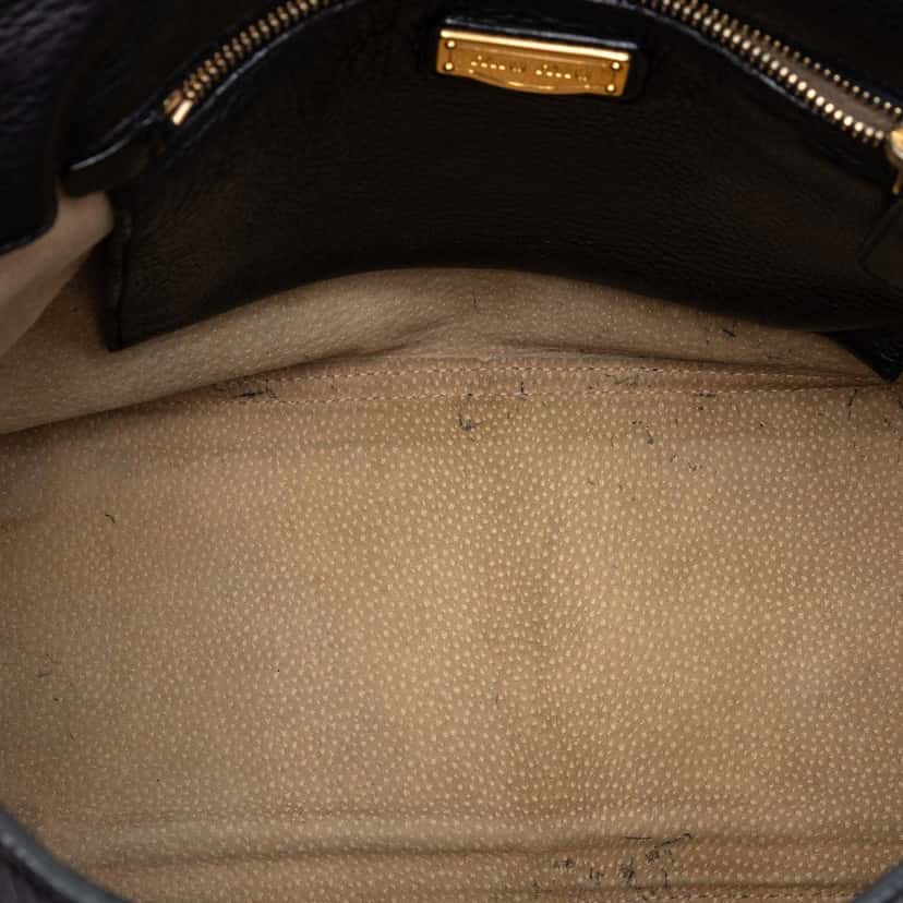 Miu Miu Cervo Deerskin Buckles East West Satchel Black Leather Very good condition - Model View