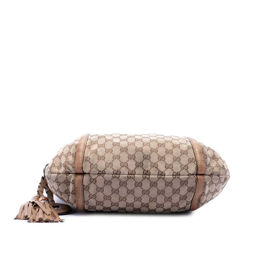 Gucci GG Canvas Techno Horsebit Hobo Beige Very good condition - Inside View