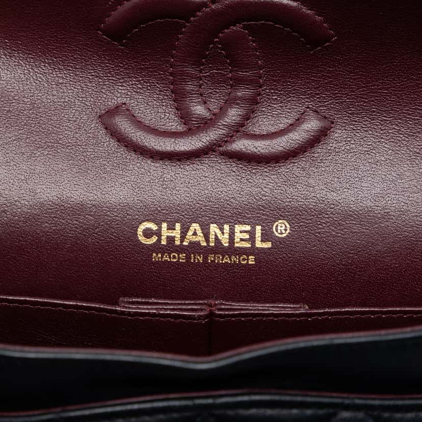 Chanel Small Classic Lambskin Double Flap Black Leather Very good condition - Box View