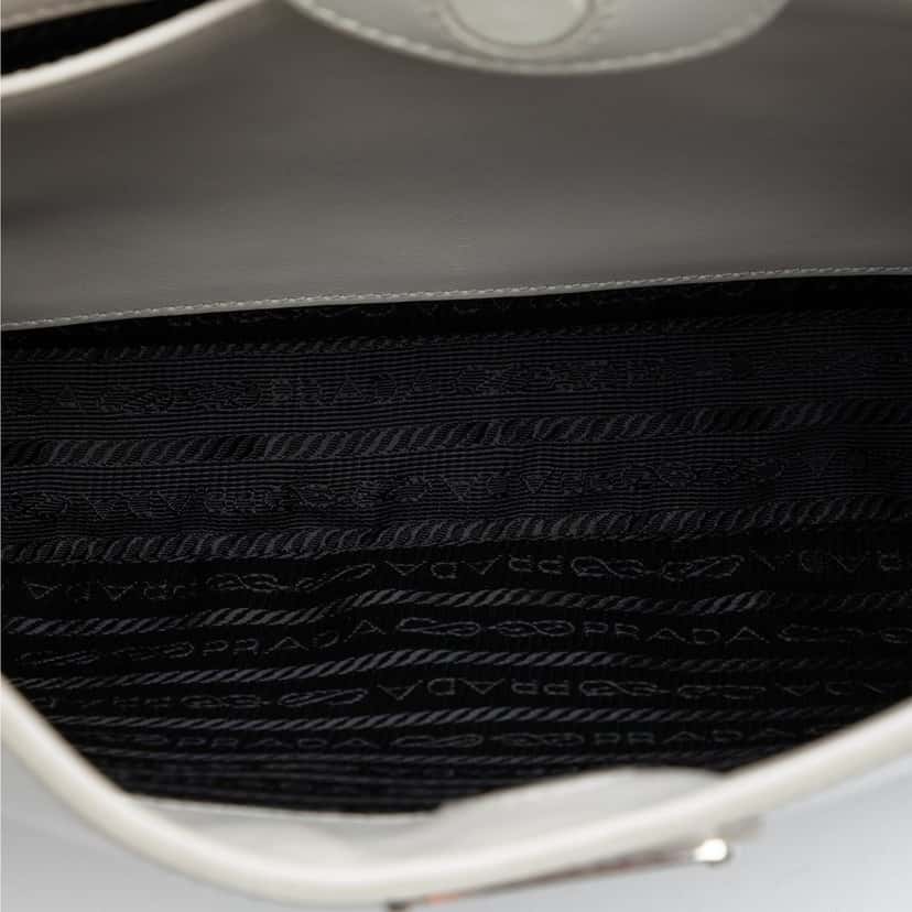 Prada Spazzolato Leather Cleo Shoulder Bag White Leather Very good condition - Model View
