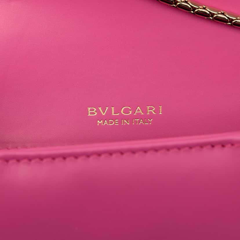 Bvlgari Small Leather Square Serpenti Forever Chain Crossbody Pink Leather Very good condition - Box View