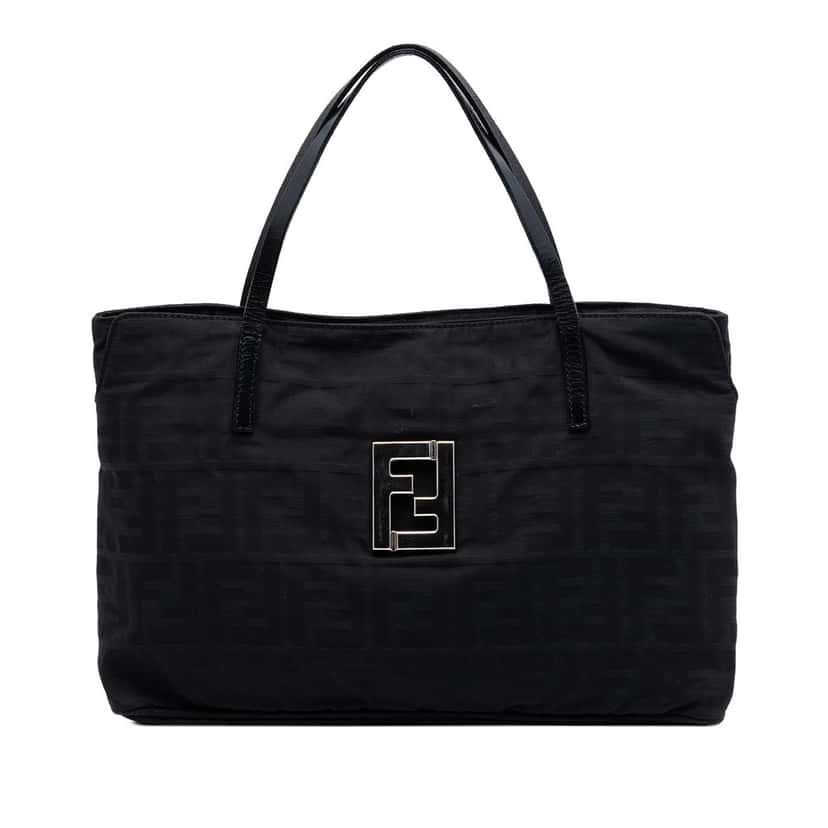 Fendi Zucca Nylon Handbag Black Very good condition - Front View