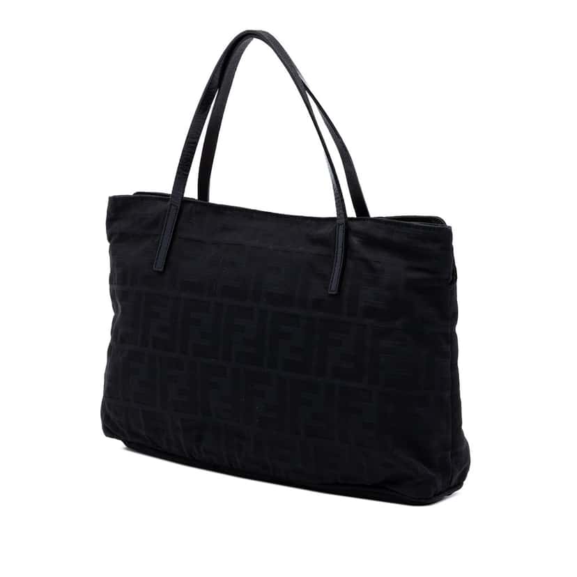 Fendi Zucca Nylon Handbag Black Very good condition - Back View