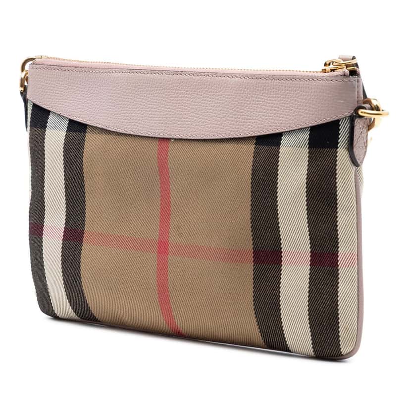 Burberry House Check Canvas Derby Peyton Crossbody Brown Very good condition - Back View