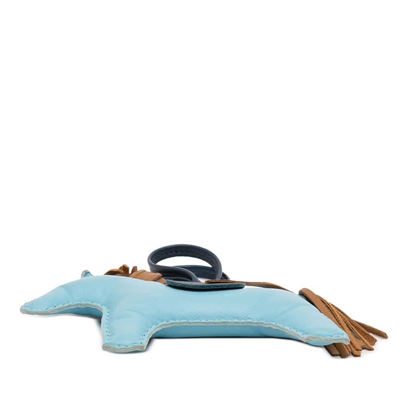 Hermès Milo Lambskin Grigri Rodeo Bag Charm MM Blue Leather Very good condition - Inside View