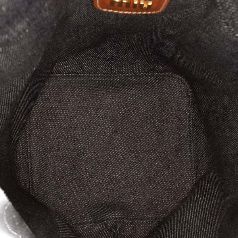 Miu Miu Denim Logo Bucket Bag Blue Very good condition - Model View