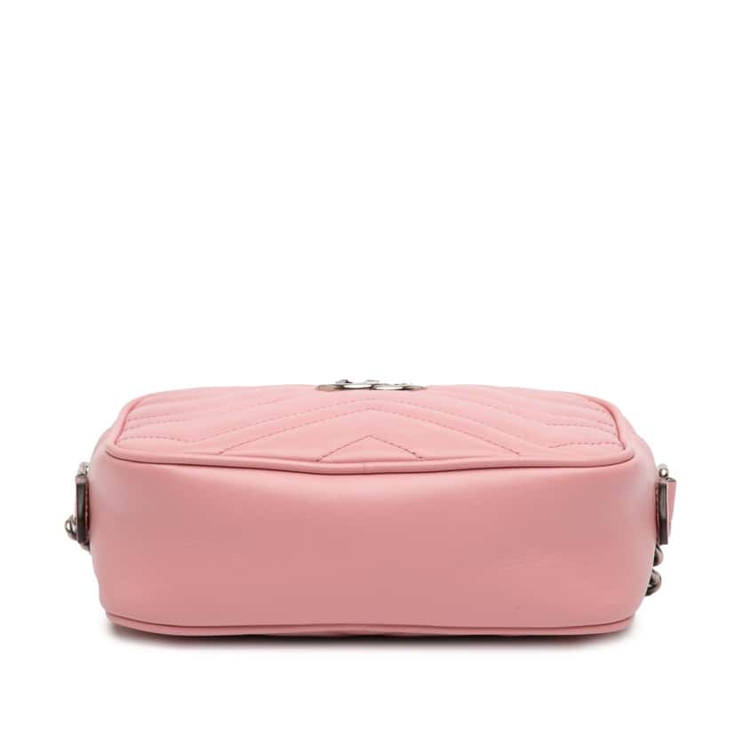 Gucci Mini GG Marmont Matelasse Leather Crossbody Pink Leather Very good condition - Inside View