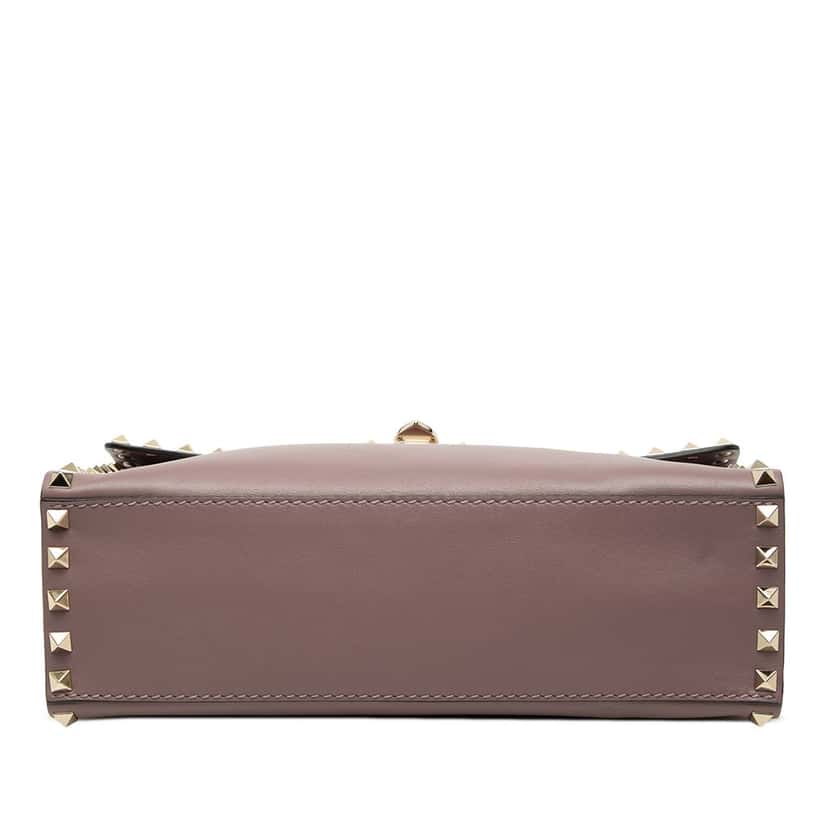 Valentino Small Leather Rockstud Single Handle Flap Pink Leather Very good condition - Inside View