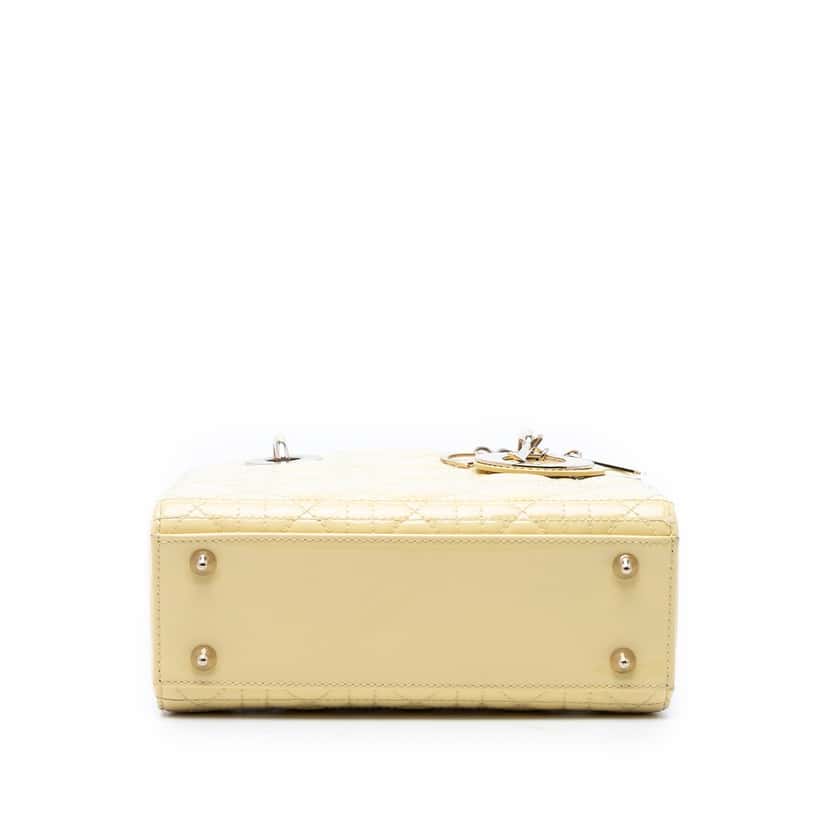 Dior Small Patent Cannage Lady Dior Yellow Leather Very good condition - Inside View