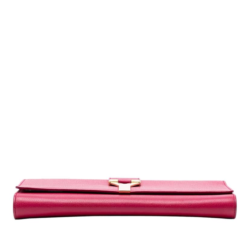 Saint Laurent Textured Calfskin Chyc Ligne Clutch Pink Leather Never worn, with tag - Inside View