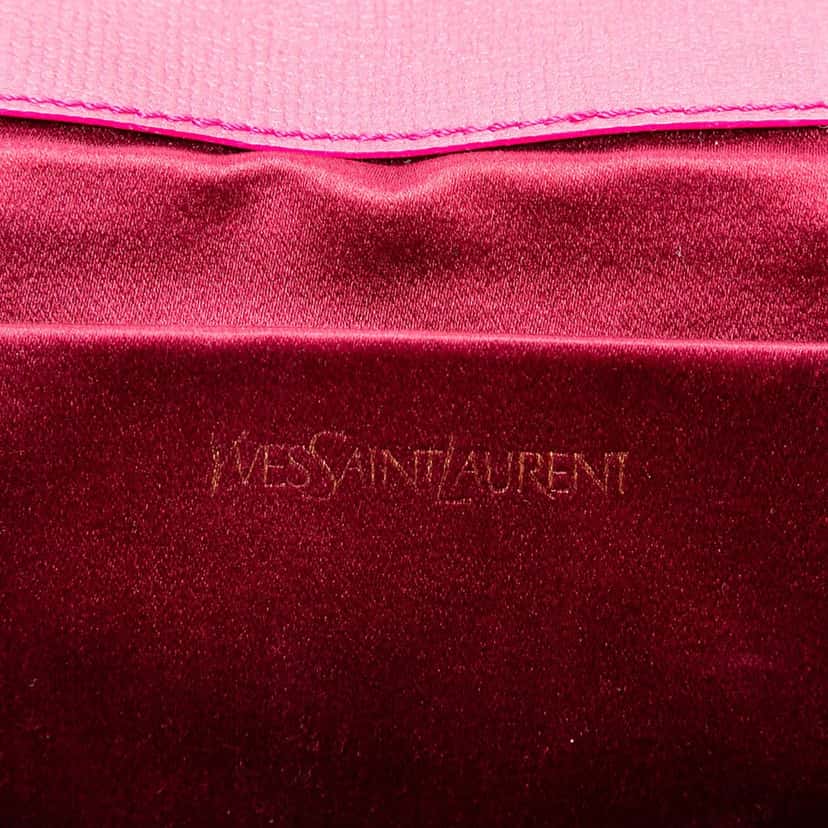 Saint Laurent Textured Calfskin Chyc Ligne Clutch Pink Leather Never worn, with tag - Box View