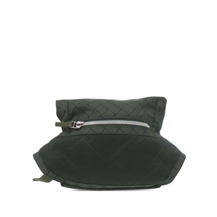 Bottega Veneta Nylon and Mesh Intrecciato Belt Bag Green Never worn - Back View