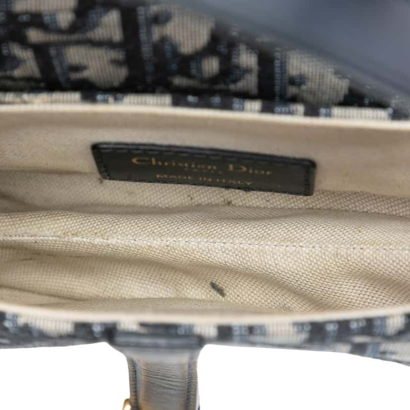 Dior Mini Oblique Canvas Saddle Bag Blue Very good condition - Model View