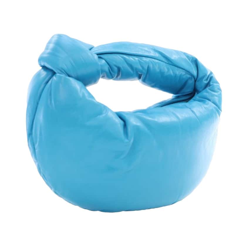 Bottega Veneta Mini Nappa Puffy Jodie Blue Leather Very good condition - Back View