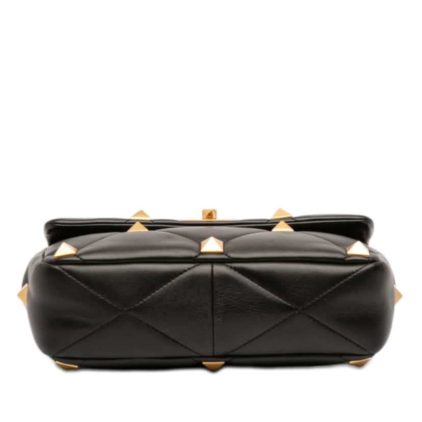 Valentino Large Nappa Roman Stud Satchel Black Leather Very good condition - Inside View