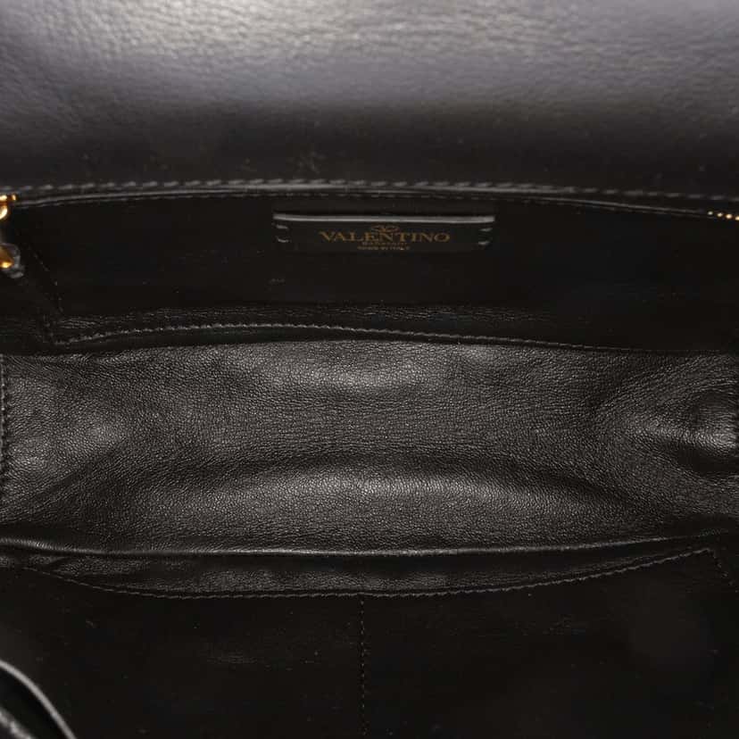 Valentino Large Nappa Roman Stud Satchel Black Leather Very good condition - Model View