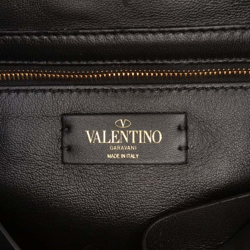 Valentino Large Nappa Roman Stud Satchel Black Leather Very good condition - Box View