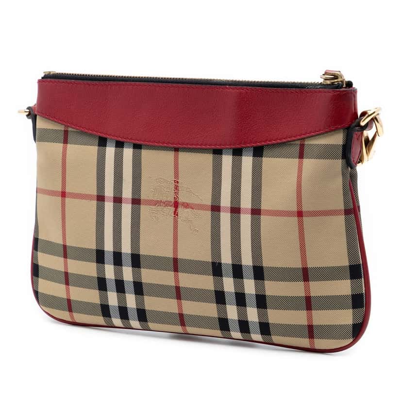 Burberry Haymarket Check Canvas Peyton Crossbody Beige Very good condition - Back View