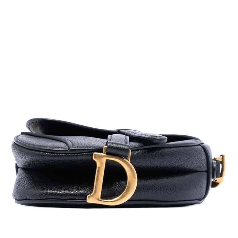 Dior Micro Goatskin Saddle Bag Black Leather Very good condition - Inside View