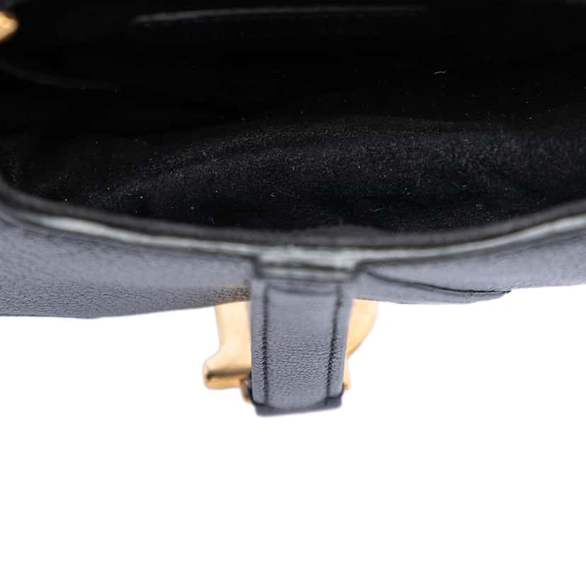 Dior Micro Goatskin Saddle Bag Black Leather Very good condition - Model View