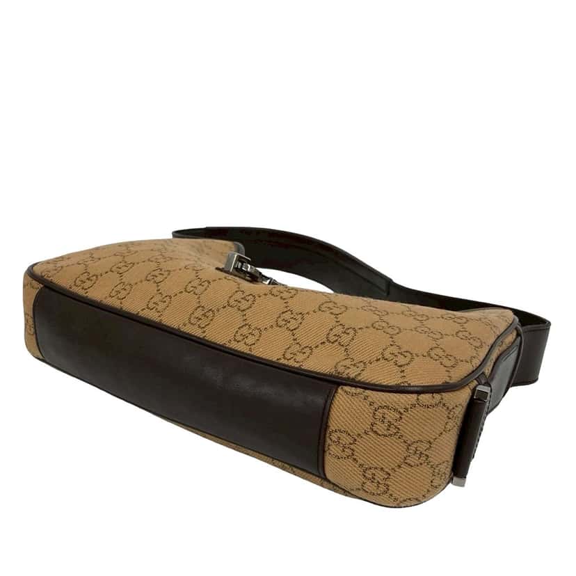 Gucci GG Canvas Jackie Shoulder Bag Brown Leather Very good condition - Model View