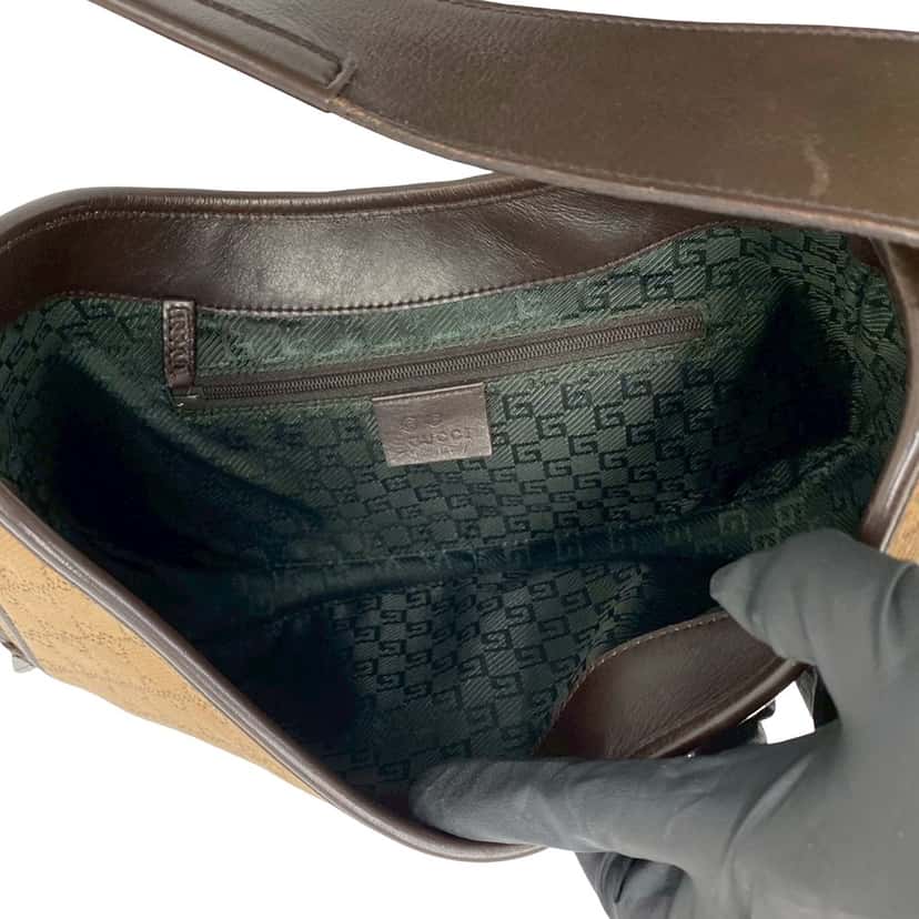 Gucci GG Canvas Jackie Shoulder Bag Brown Leather Very good condition - Box View