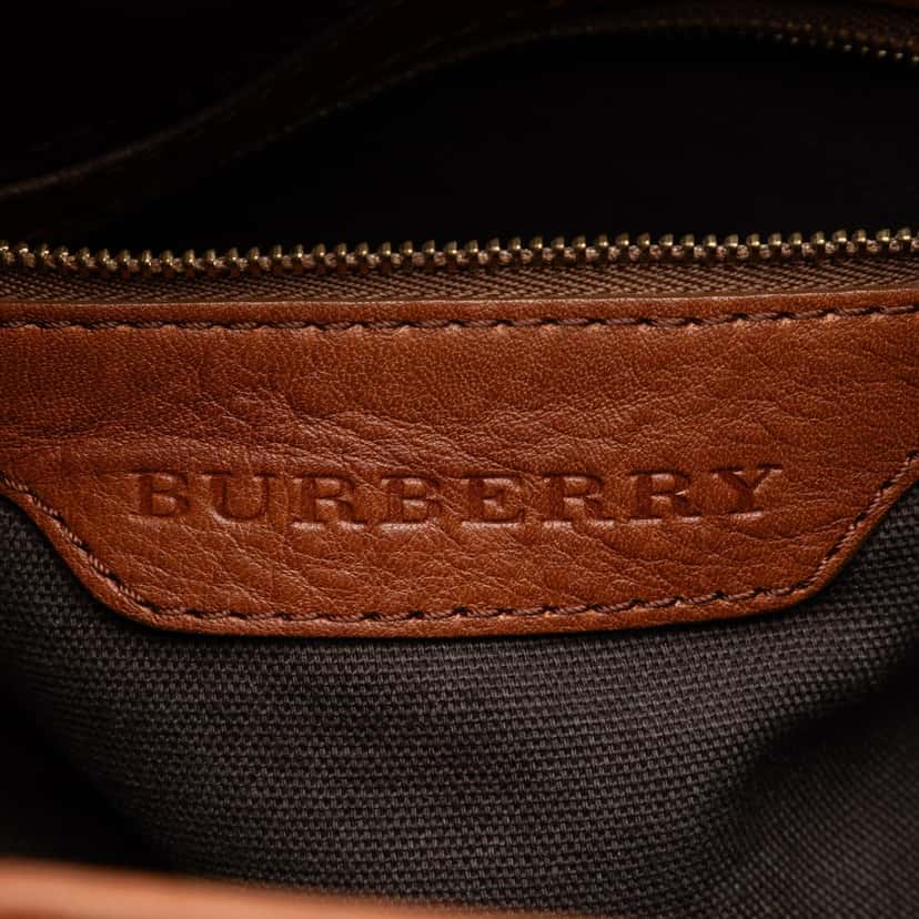 Burberry Medium Smoke Check Coated Canvas Walden Belted Hobo Brown Very good condition - Box View