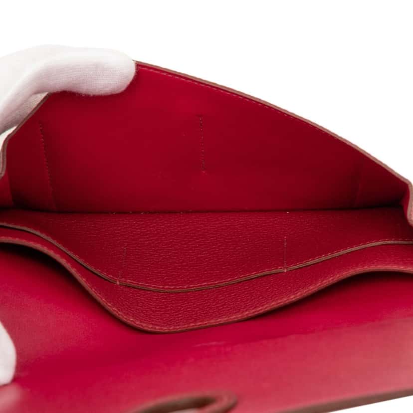 Hermès Togo Dogon Duo Wallet GM Red Leather Very good condition - Model View